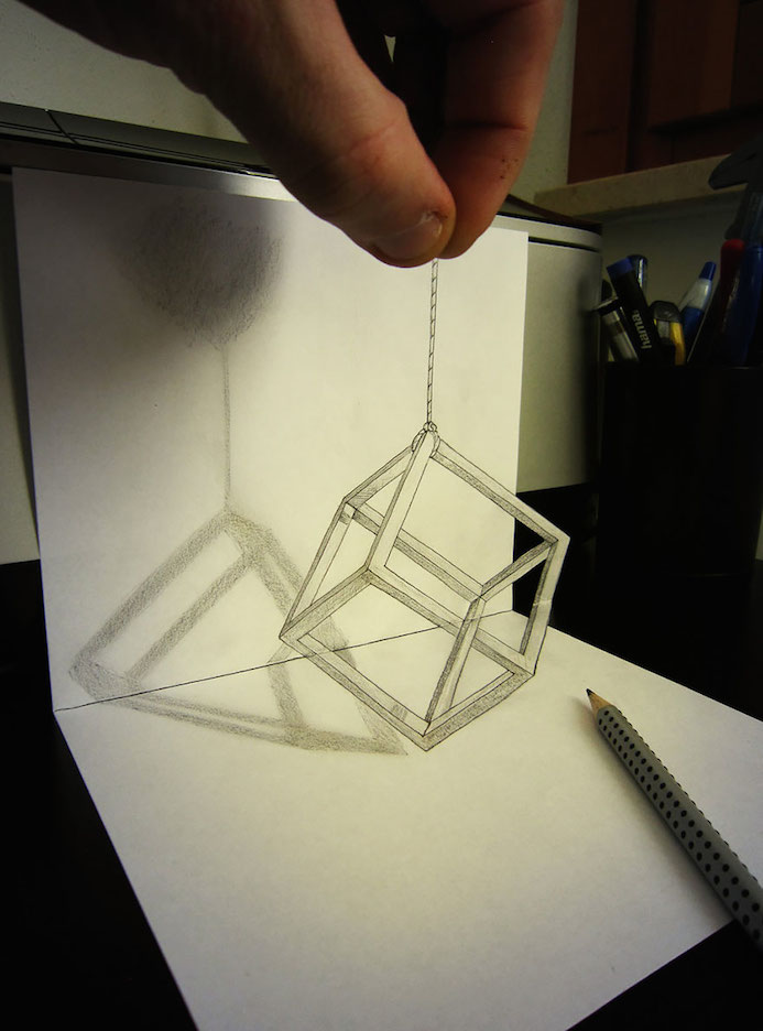 illusion 3D papier dessin