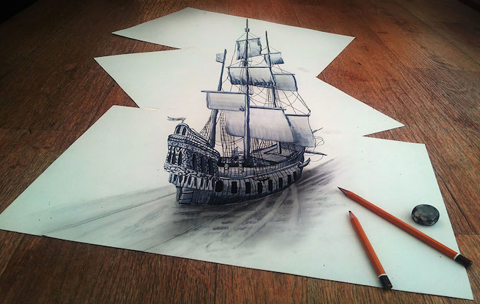 papier dessin illusion 3D