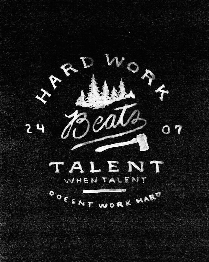 talent work quote handlettering typography