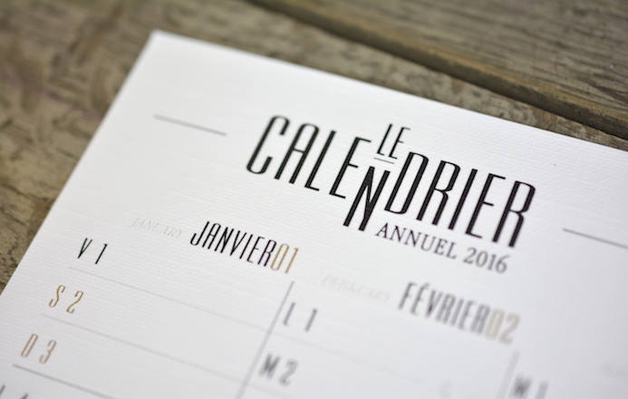 calendrier 2016 Le Papier fait de la resistance