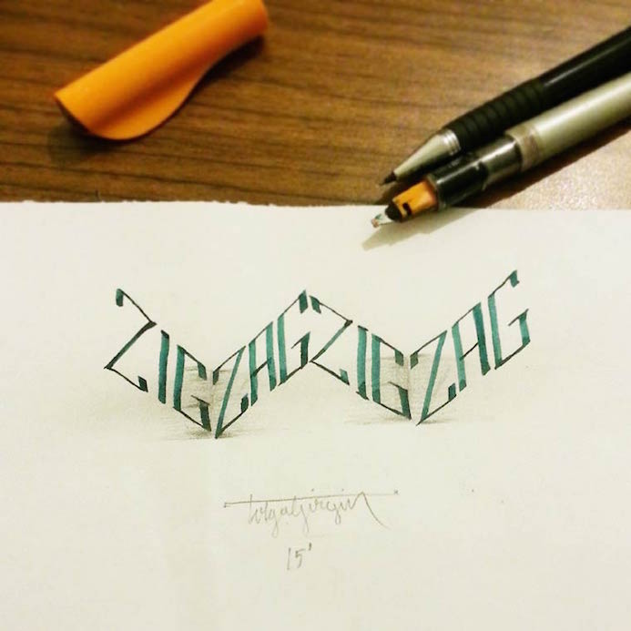 Typographie 3D Le Papier 1