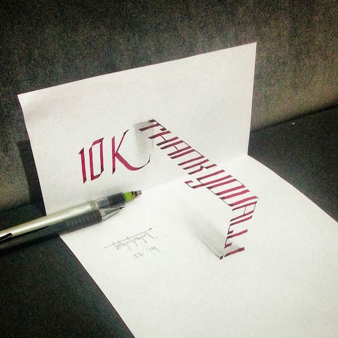 Typographie 3D Le Papier 12