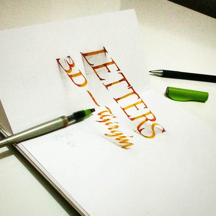 Typographie 3D Le Papier 7
