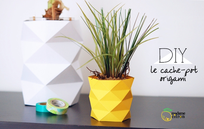 Un cache-pot en papier origami